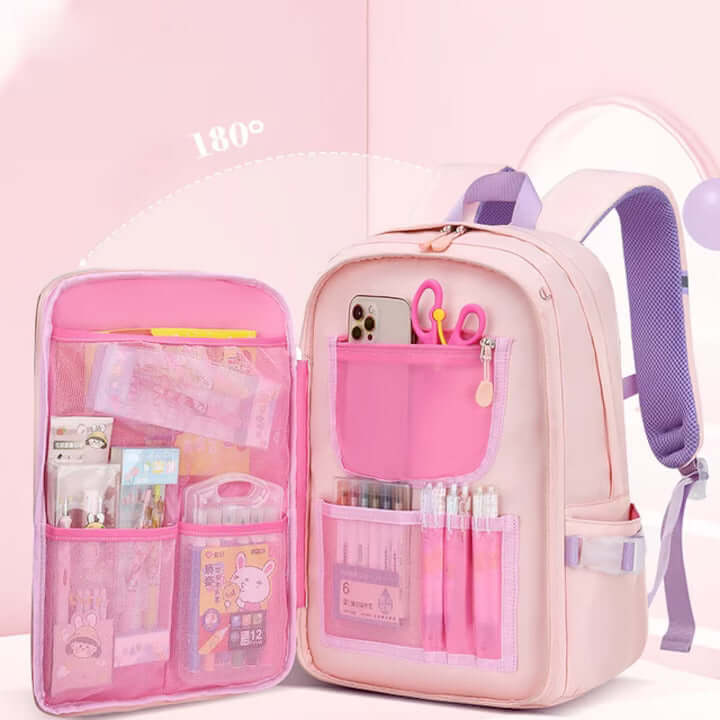 NEVERMORE School Backpack – Bunny Model, Waterproof, 43 x 30 x 14 cm, Pink - MAYONAL STORE