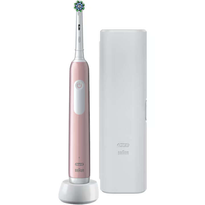 Oral-B Pro 1 Electric Toothbrush – 3D Cleaning, Travel Kit, Pink - MAYONAL STORE
