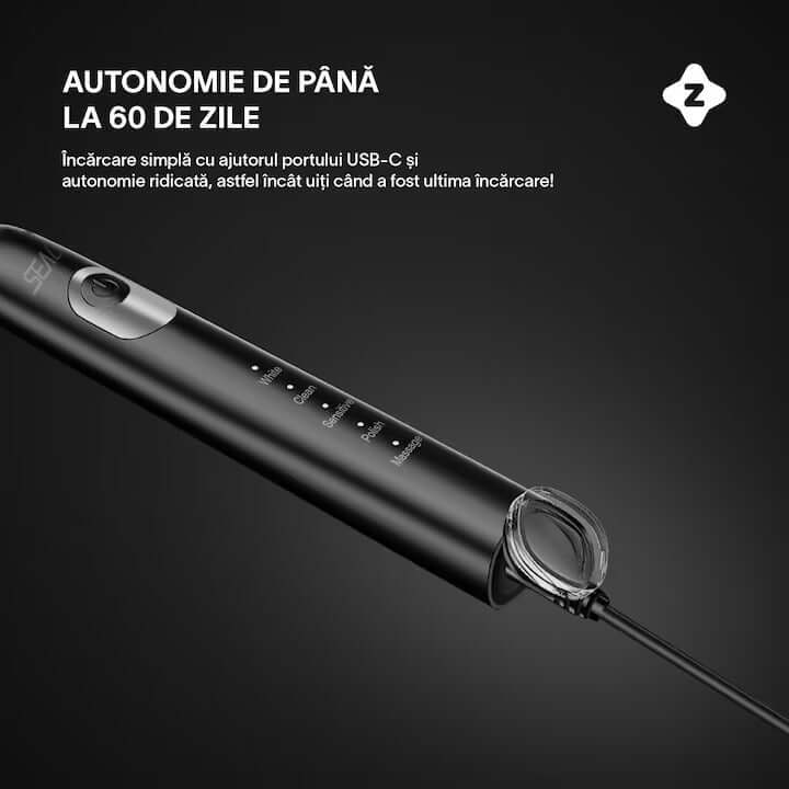 Sonic Electric Toothbrush – 40,000 Pulsations/Min, 5 Programs, Black - MAYONAL STORE
