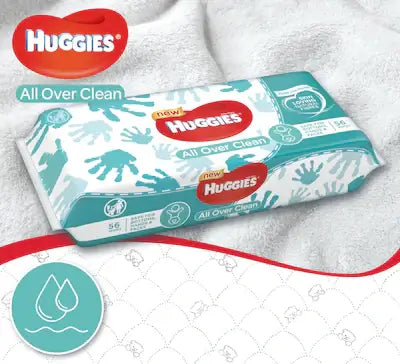 HUGGIES ALL OVER CLEAN WET WIPES, 10 PACKS x 56, 560 pcs - MAYONAL STORE