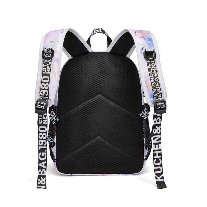 School Children's Backpack – 38x27x13 cm, Butterflies Print - MAYONAL STORE