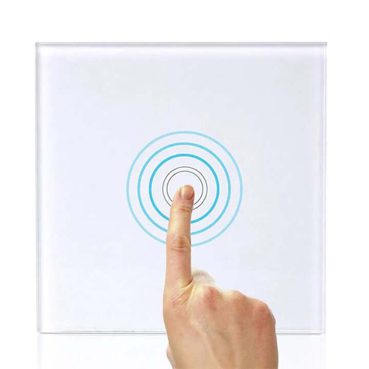 Simple Switch with Touch PNI SH101 made of glass, White with LED indicator - MAYONAL STORE