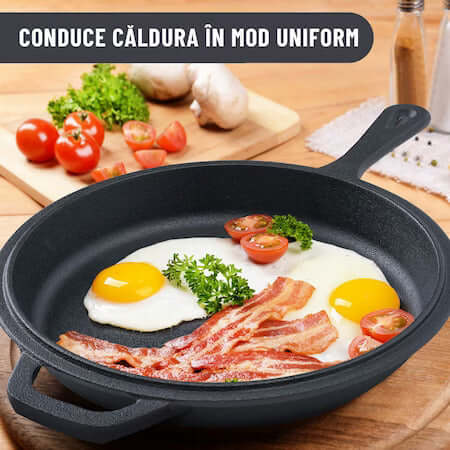 TALL FRYING PAN 2 in 1 WITH LID, TORTILLADA , IRON, 26 CM, 3.5L E-BOOK 50 RECIPES INCLUDED - MAYONAL STORE