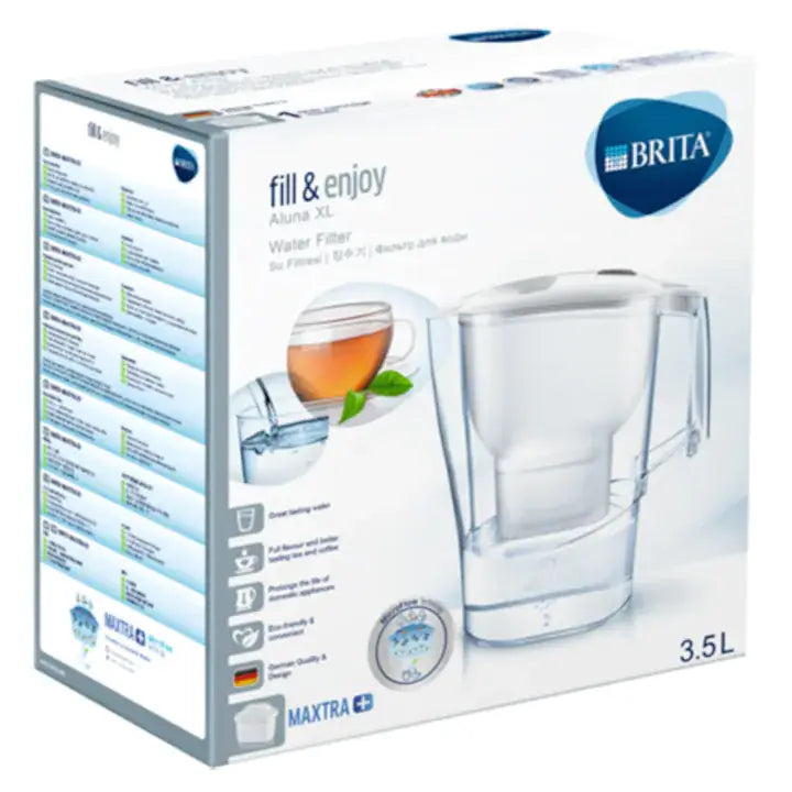 Brita Aluna XL Filter Mug – 3.5L, White + Brita Filter - MAYONAL STORE