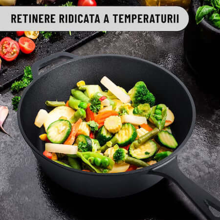 TALL FRYING PAN 2 in 1 WITH LID, TORTILLADA , IRON, 26 CM, 3.5L E-BOOK 50 RECIPES INCLUDED - MAYONAL STORE