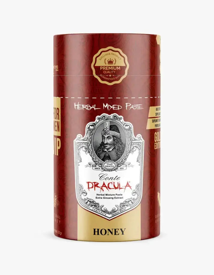 Conte Dracula Aphrodisiac Honey, vitality and potency, unisex supplement, natural energy boost, libido enhancer, sexual wellness, aphrodisiac honey, stamina support, vitality boost