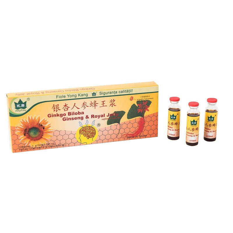 Ginkgo Biloba, Ginseng & Royal Jelly – 10 Ampoules